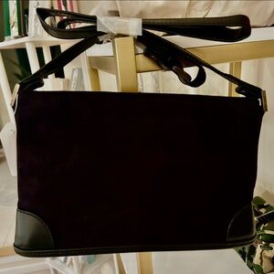 Elegant Black Faux Suede Bag